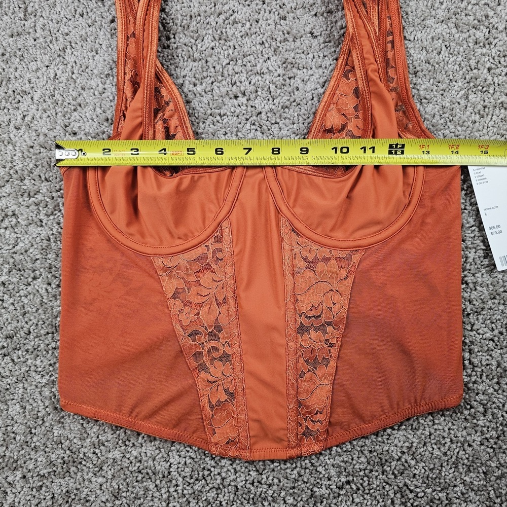 Out From Under Bewitched Lace Layered Corset Sz Large Orange Urban Outfitters - Picture 10 of 12